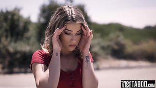 Stranded blond hair babe mature fucks hung stranger