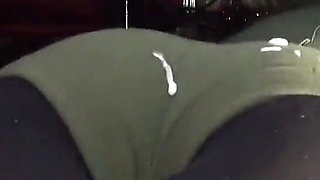 Assjob and Thigh Fuck with Pre-cum on Green Shorts