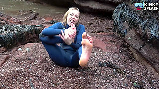 Salty Wetsuit Toe Sucking Slut
