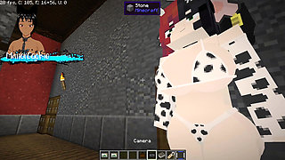 Minecraft Jenny Mod Fapcraft - Ellie, a Goth Dommy Stepmommy with a Cow Bikini and Tasty Milkers