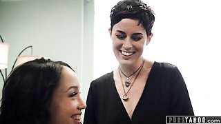 Pure Taboo featuring Olive Glass and Alexis Tae's lesbian scissoring clip