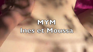 Young Arab city beurette fucks with a big black cock in the woods in public