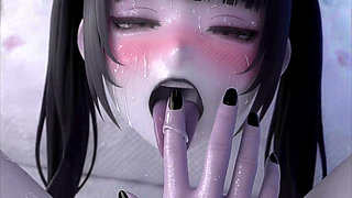 Dullahan Solo 3D _ Headless Anime Girl Uses Her Detached Head to Lick Herself