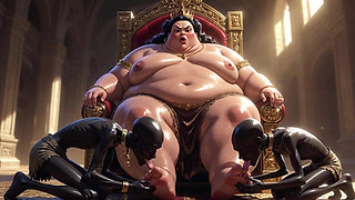 Huge BBW Mistress Foot Worship - Slaves Licking Her Feet to Ecstasy