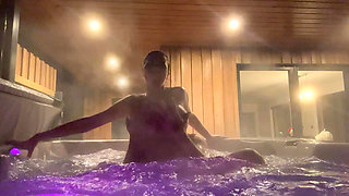 Night Time Outdoor Hot Tub Fuck