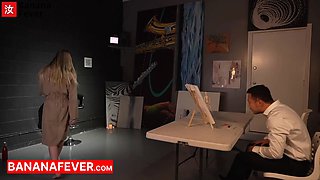 Angel Youngs Huge Natural Tits Balloons Can't Stop Bouncing on Asian Male Artist's Face AMWF