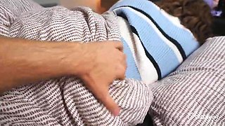My insane sister-in-law in a gorgeous sweater polishes her huge rump on my morning dick