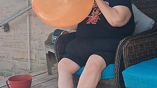 Big Beauty Nurse Vicki Has a Request to Blow up a Huge Balloon