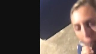 creampie white girl sucks bbc load outside for facial cum  bj blowjob