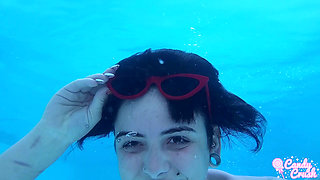 Naughty Brazilian Babe Chilling in the Pool