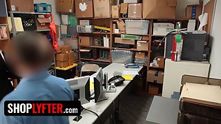 Shoplyfter - shaky blonde Zoe Parker regrets stealing after officer drills her cunny in the backroom