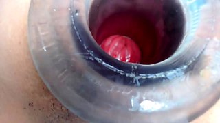 Ass gaping fetish ho toys her clit hard