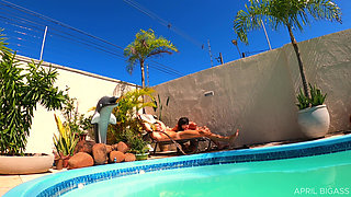 Pool Day and They Fuck Me From My Dirty Ass to My Mouth, Cum on My Face, so Much Load!! I Swallow -cam 2-