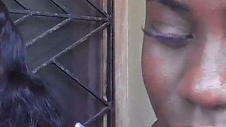 Lesbian Ebony Smoking