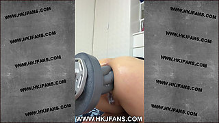 Hotkinkyjo in black top fuck her ass with huge dildo from mrhankey, fuckmachine, anal fisting & prolapse