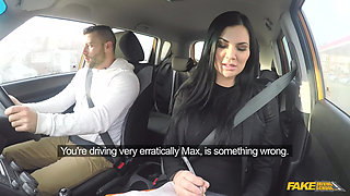 Fake Driving School - Big Tit Hot Brunette Jasmine Jae Flashes Max in a Car & Pulls Him for Doggystyle Sex