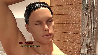 Amelia, the Hot MILF, Spies on Her Son-in-Law Ted in the Shower - American Taboo Story