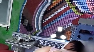 Public flashing in a hotel room - big ass Latina milf