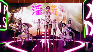 Promiscuous Nightclub 3 Tee Group P Meat Urinal Lewd Screaming Creampie Black Silk High Heels