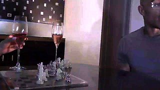 Brunette slut with perfect big boobs is alone