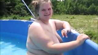 Stepson Bareback Real Stepmom in Swimming Pool Cum Inside Her Pussy