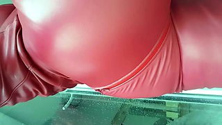 TRYING ON MY BRAND NEW CUSTOM MADE RED LEATGER CATSUIT