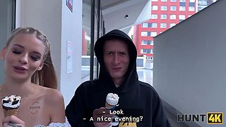 Hunt4k. blonde hotty used her big natural breasts to get back on her boyfriend