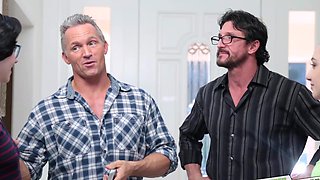 Cadey Mercury's tight brunette body bounces in daddy Tommy Gunn's lap