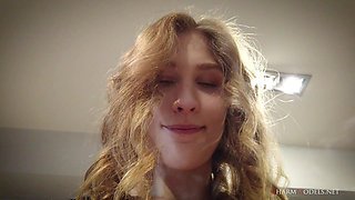 Glamour Video with Thin Model Blizard in Transparent Morning Dress