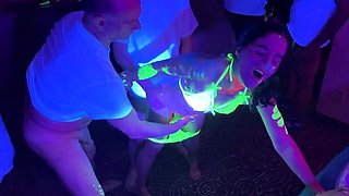 Glow Party Gangbang: Petite MILF Vanessa Cliff Takes Multiple Loads in Hardcore Bukkake