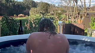 Outdoor Sex with a Hot Blonde MILF in a Hot Tub - Jacuzzi