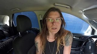 Just Friends: Horny Brunette With Glasses and Tattoos Masturbates Solo