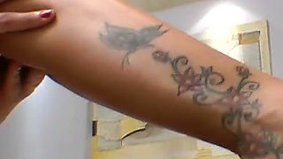 Swallow My Mega Sexy Feet Girl - Deep Feet Lesbian Domination Tattoo with Top Models