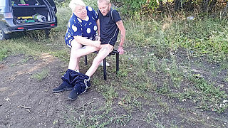 Stepmom Jerks My Dick In Public Park Until I Cum
