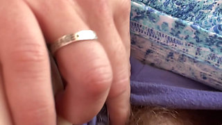 Stepmom Plays with Her Smelly Pussy at the Back of the Bus, Then Sniffs and Sucks Her Stinky Fingers!