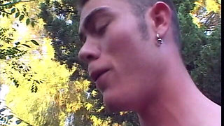 Young Blonde Gives Some Head to Her College Teacher Outdoors