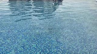 Bikini, Spit on Boobs, Ahegao, Butt Tease in a Public Pool