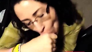 Arab woman gives an amazing blowjob and loves the taste of c