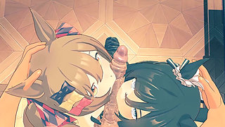 Uma Musume - Eishin Flash and Smart Falcon Bunnysuits Sex - 3D Hentai Animations