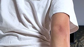 Real blonde amateur giving a POV blowjob