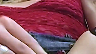 Blonde mature rubs her big clit and wet pussy