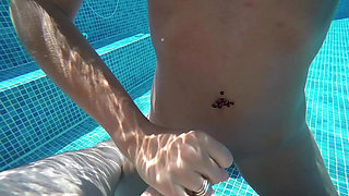 Hot MILF with Buttplug in the Pool, Fucked, Big Cumshot