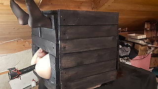 Trapped in a Crate - Machine Anal Fuck