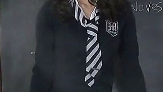 Lauren Strips & Smokes in Class