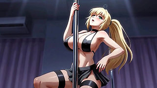 Black Skirt Seductress: Emi's Erotic Pole and Clit Rub Bliss