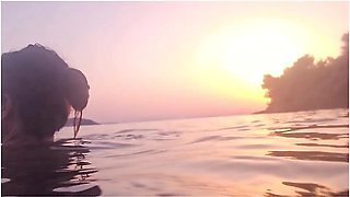 After Sunset Totaly Naked Swim Gaping Pussy Underwater