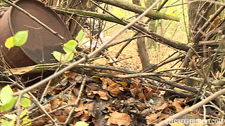 Czech Experiment 11: Horny Babe Rides an Older Man in the Bushes