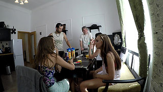 PANTIES OFF: No panties hot tight party girls dance and striptease for Leon Lambert to edge and ride