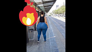 Big ass waiting for the bus