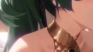 Iuno Wuthering Waves Missionary Sex Creampie and Blowjob Hentai Mmd 3D Dark Green Hair Color Edit Smixix
